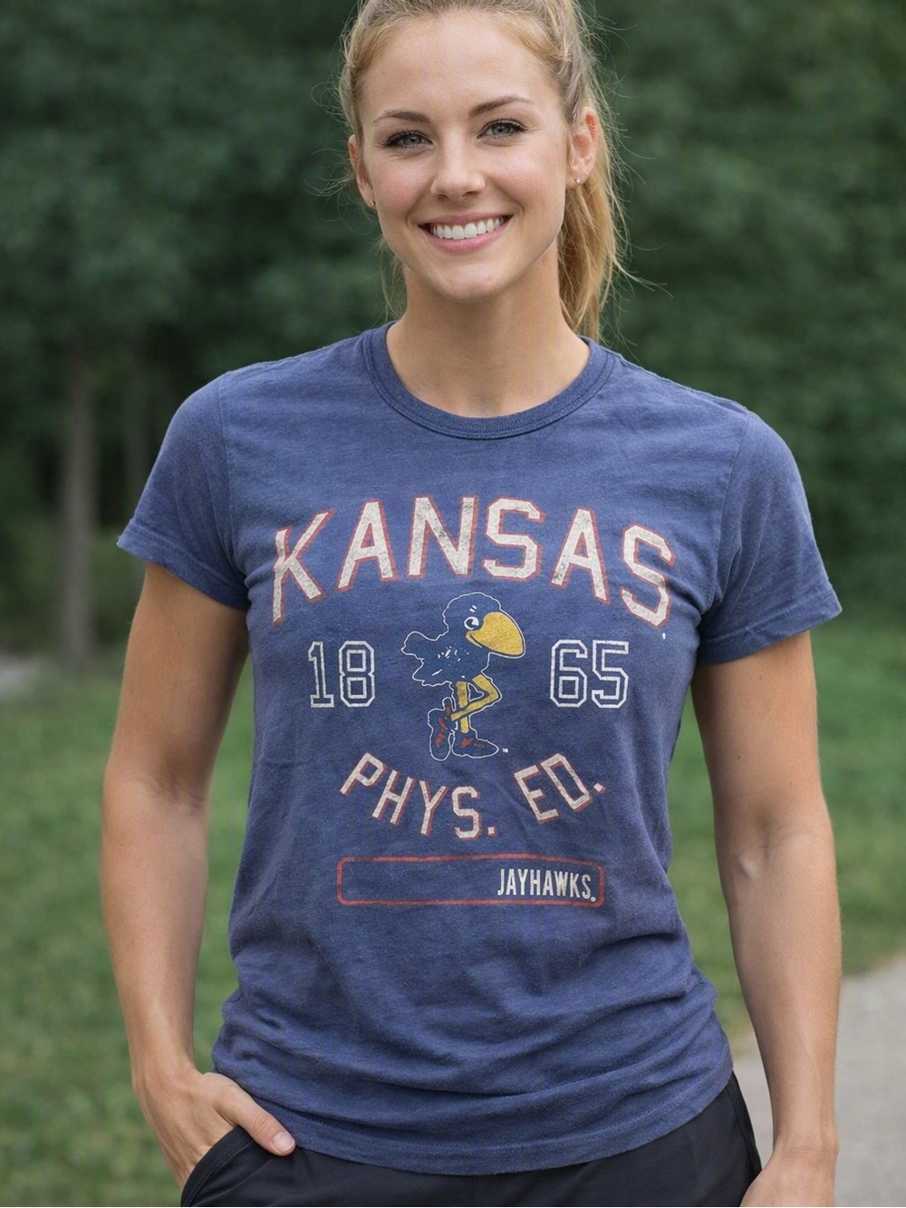 Banner Supply Co 1912 Jayhawk Vintage Look Phys Ed Graphic Tee Size Unisex Small